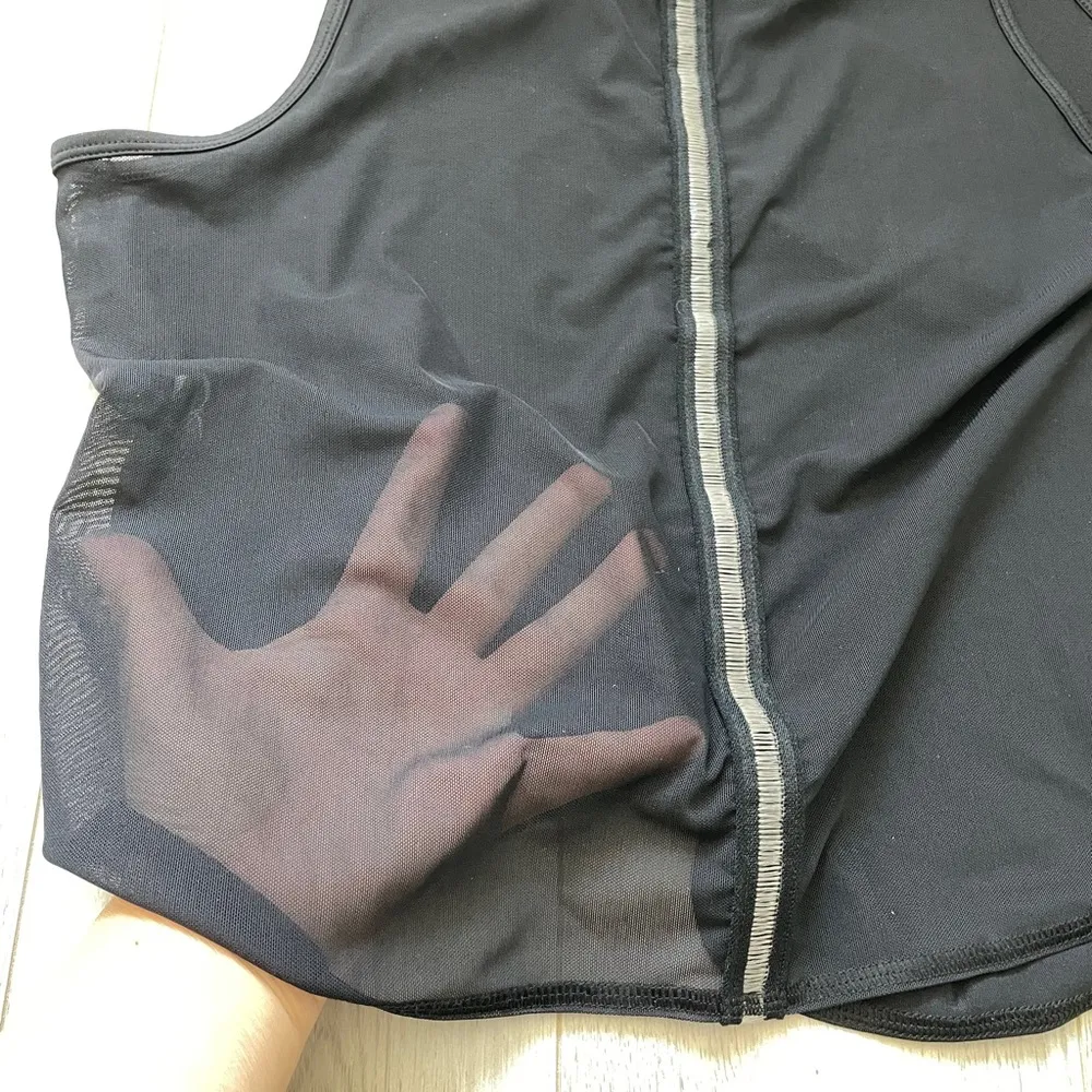 Abercrombie & Fitch Tank Top sheer womens Black (medium) workout athleisure gym - Image 6