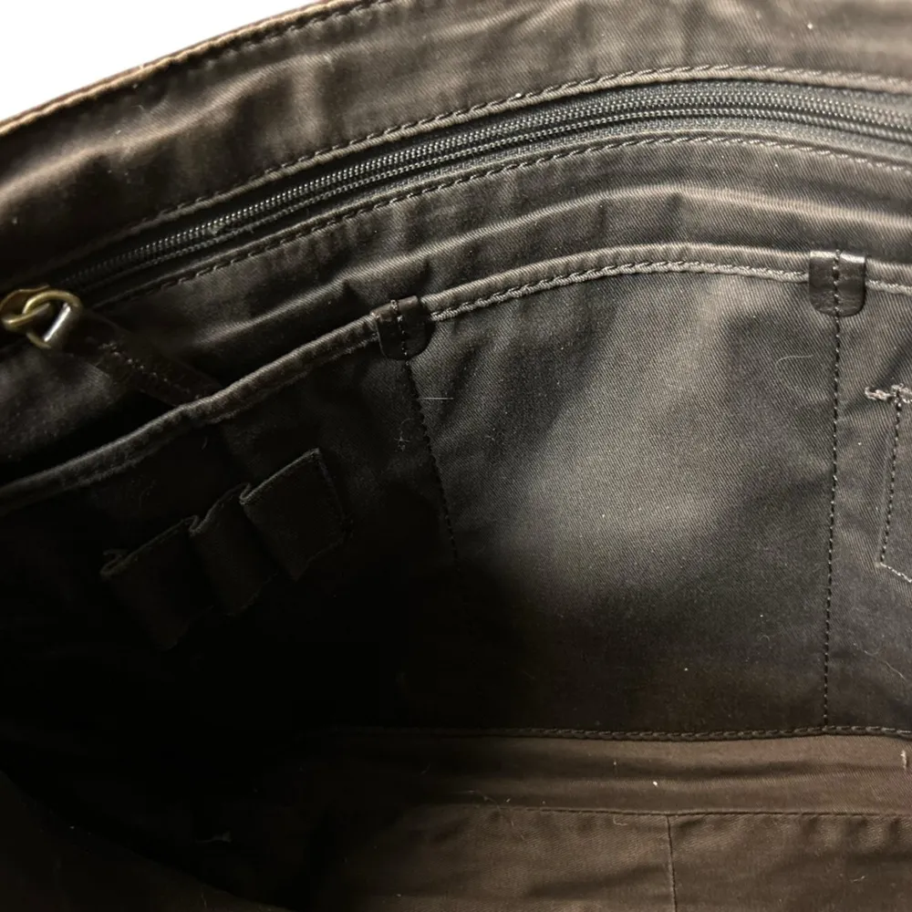 Fossil Brown Leather Laptop Briefcase Unisex Adjustable Strap Business‎ Bag - Image 12