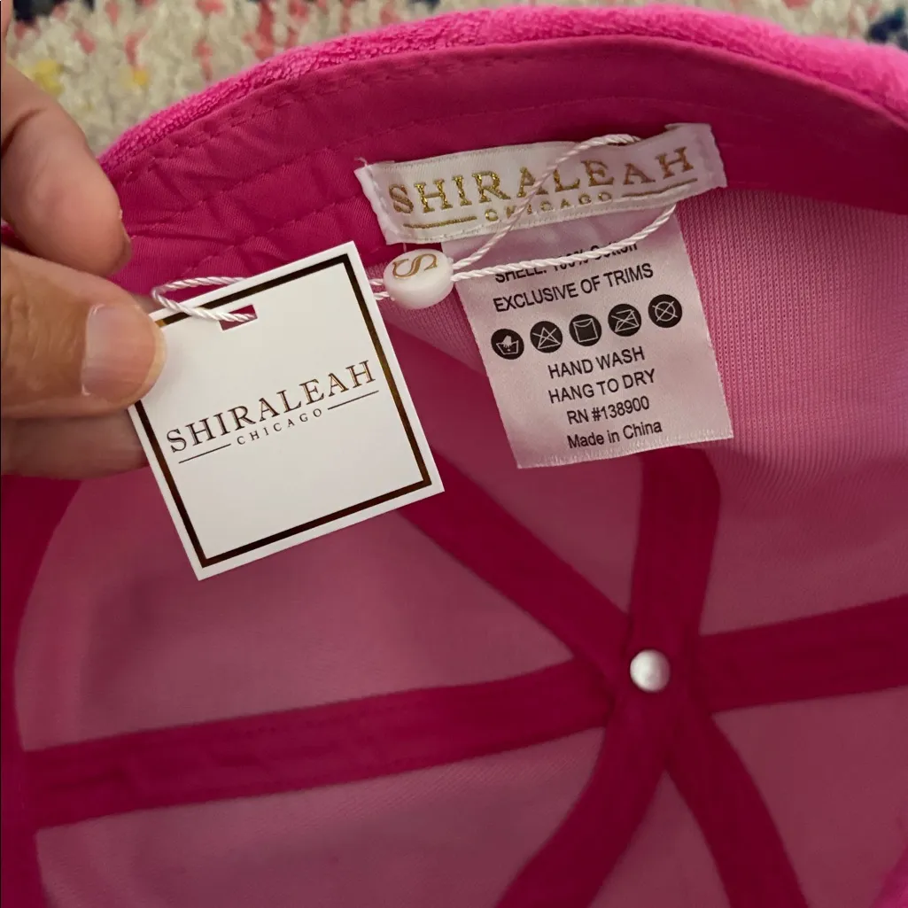 Shiraleah Hot Pink Terry cloth baseball cap - Image 3