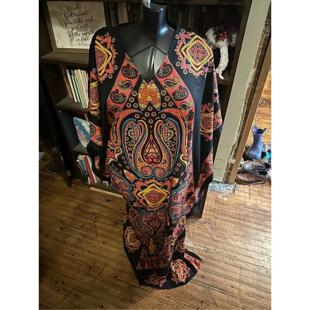 Gypsy Blu orange paisley flowy vacationcore boho kaftan Size undefined - Image 4