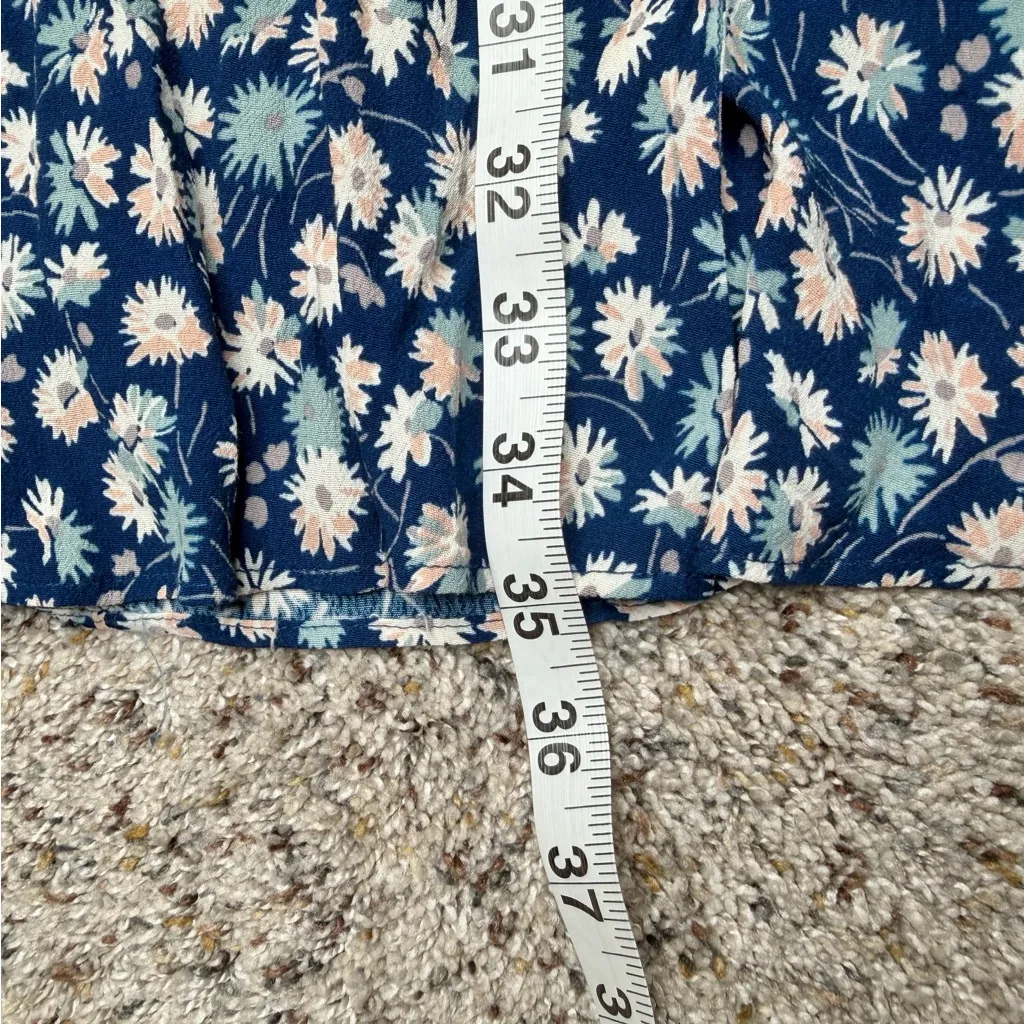 Madewell Button Wrap V-Neck Mini Dress in French Floral Blue Multicolor 8 L1916 - Image 11