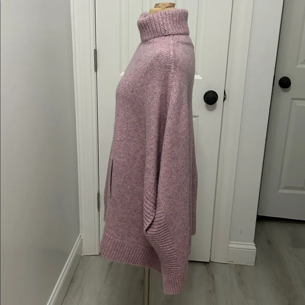 J. Crew Relaxed Turtleneck Poncho Heathered Wysteria - Image 4