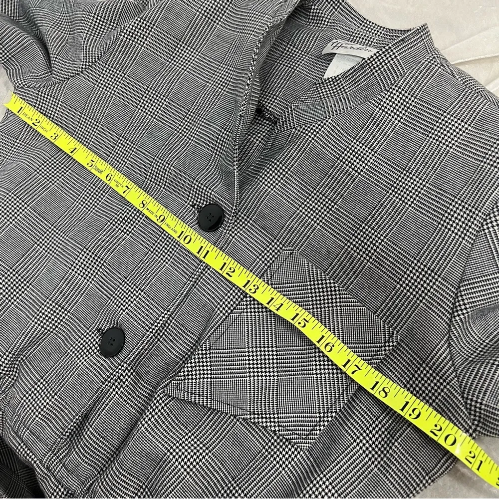 Vintage women’s dress 10 black white houndstooth missing belt made in USA - Image 11