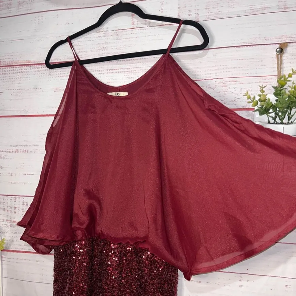 YA Los Angeles Maroon Sequin Mini Dress | Large - Image 2