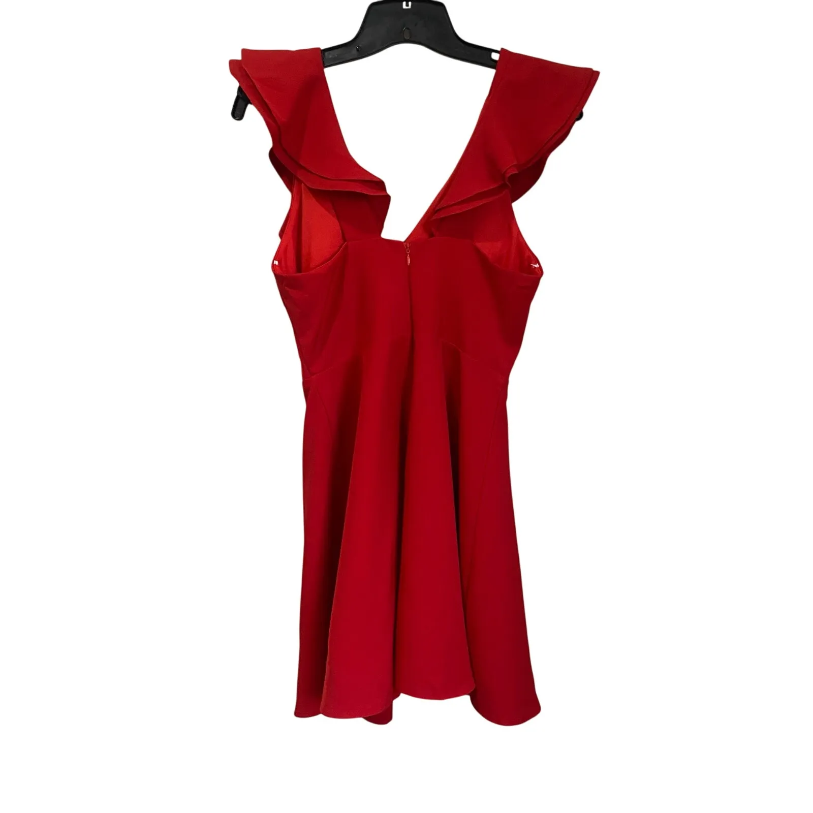 Lulus Divine Darling Red Ruffle Mini Skater Dress Size S Romantic Party Date - Image 2