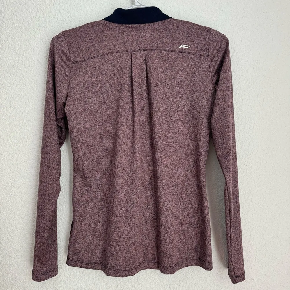 NWT Kjus Women's Mock Neck Long Sleeve Sophia Polo Pink Navy Blue Size XS Golf - Image 5