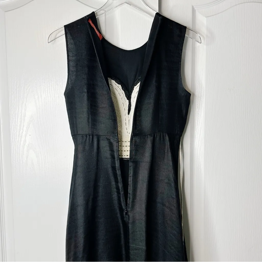 Altuzarra Apollonia Crochet Bustier Linen Silk Maxi Dress Black Size 34FR (2 US) - Image 8