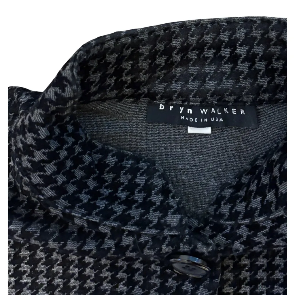 Bryn Walker XS Danuta Jacket Houndstooth Memory Crunch Jacquard Black Lagenlook - Image 5