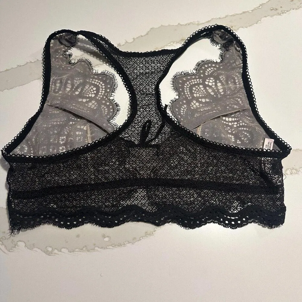 Victoria’s Secret Dream Angels Black Lace & Mesh Bralette Racerback Sz L Large - Image 5