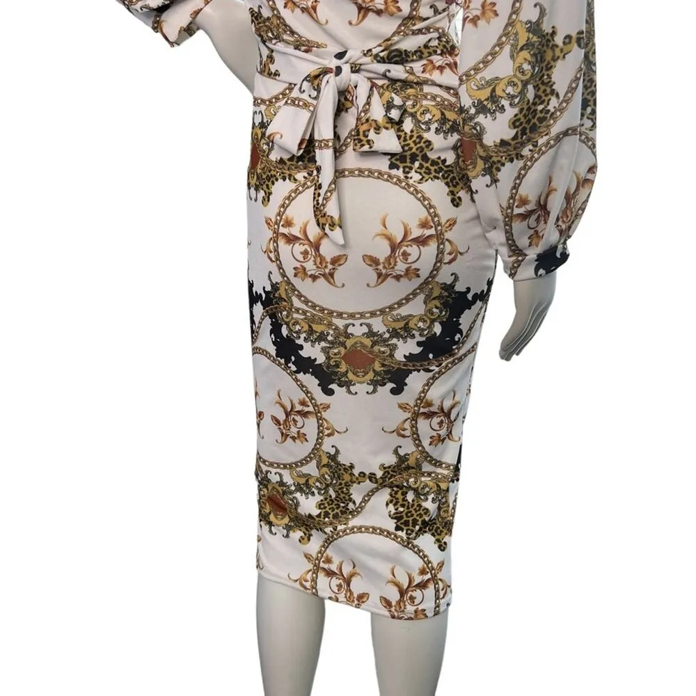 Boohoo Chain Print Midi Bodycon Dress 6 - Image 11