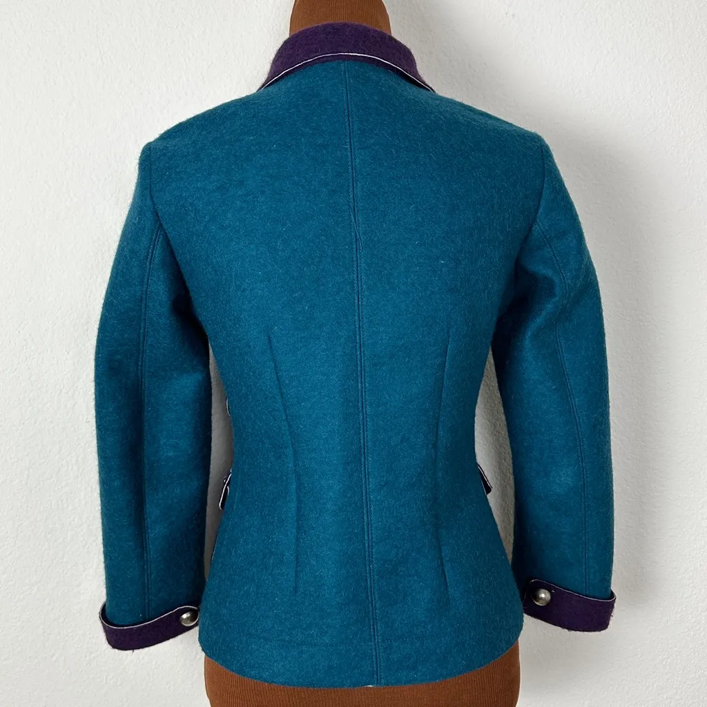 De’ HART Wool Blazer Made in Italy Blue Size undefined - Image 2