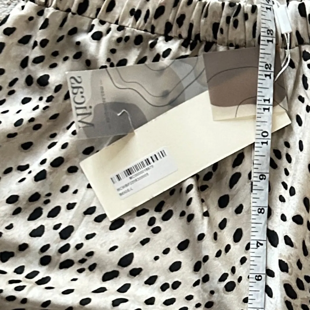 Micas Womens Wide Leg Leopard Print Pull On Elastic Waist Pants NWT - Large - Image 5