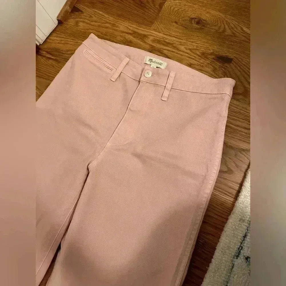 Madewell Emmett Wide-Leg Crop Pants Oyster Pink Size 29 - Image 2