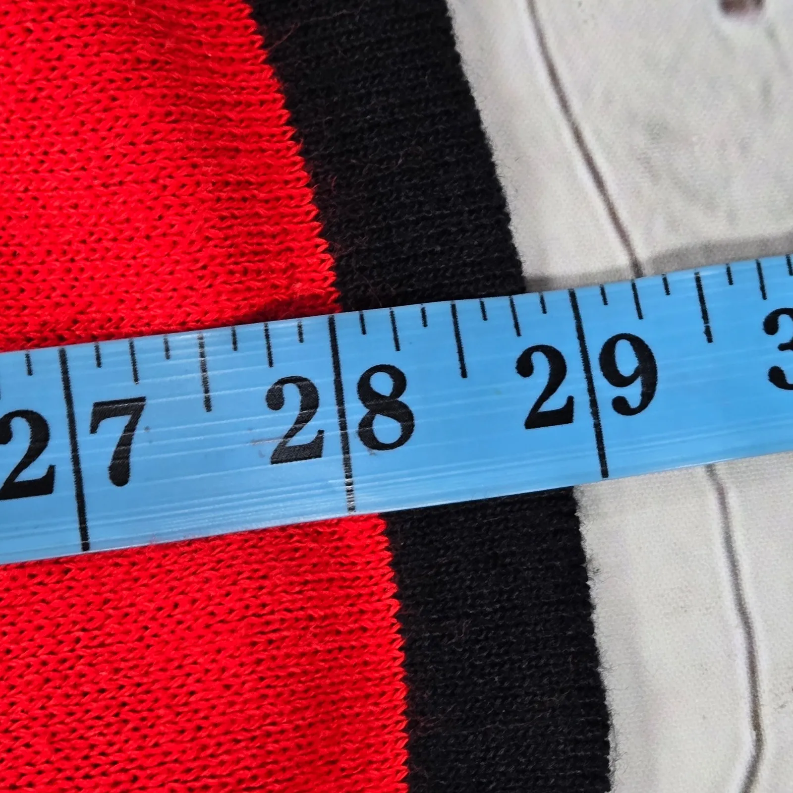 Norton McNaughton Petites Black White Red Striped Button Front Cardigan Sweater - Image 9