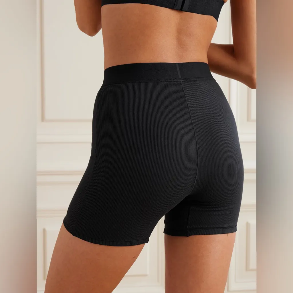 Skims Cotton Collection Ribbed Cotton Blend Jersey Boxer Shorts Sz Small - Image 2