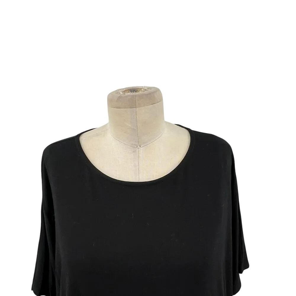 Eileen Fisher Short Sleeve Jersey Viscose Tunic Top Dress Black‎ Size Medium - Image 2