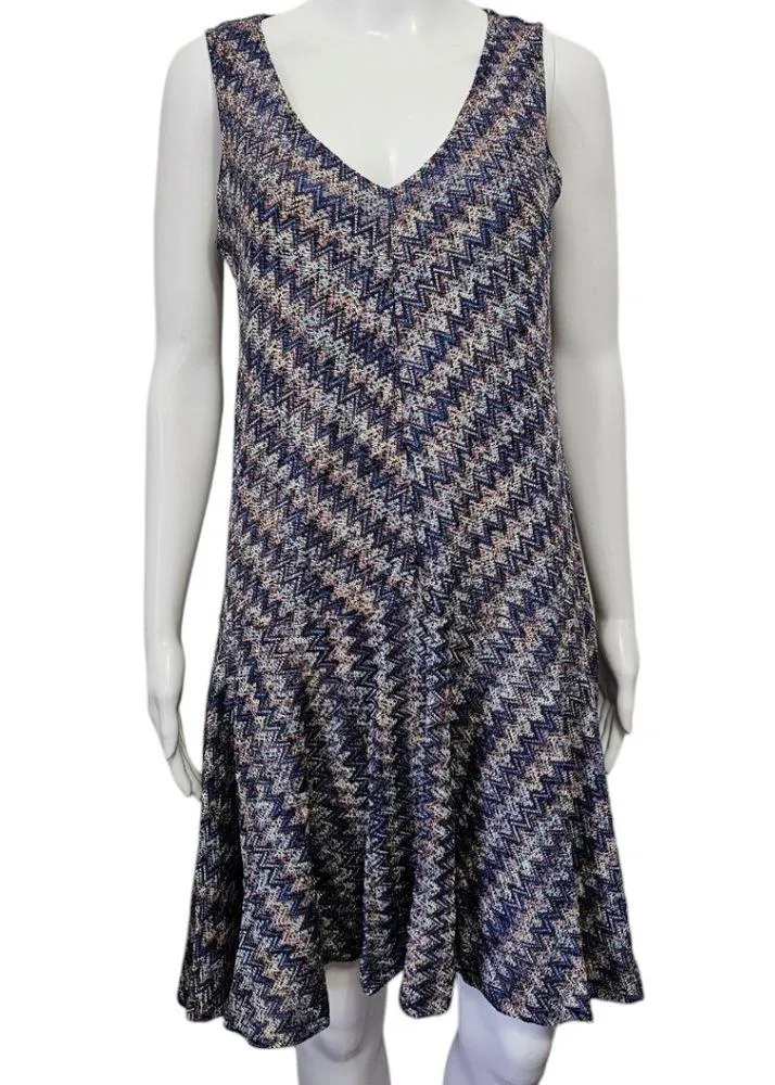Anthropologie Maeve Westwater Chevron Knit Aline Sleeveless Dress Size Large - Image 3