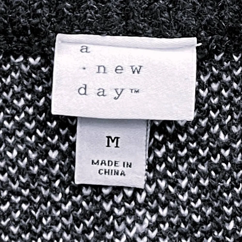 Short Charcoal Grey Checked Mini Straight Pencil Sweater Skirt ~ Women's MEDIUM - Image 3