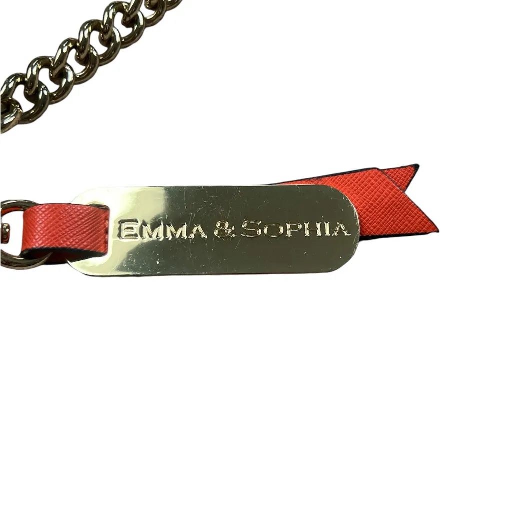 EMMA & SOPHIA Orange & Pink Floral ‎ Crossbody Leather Purse Colorful Bag - Image 4