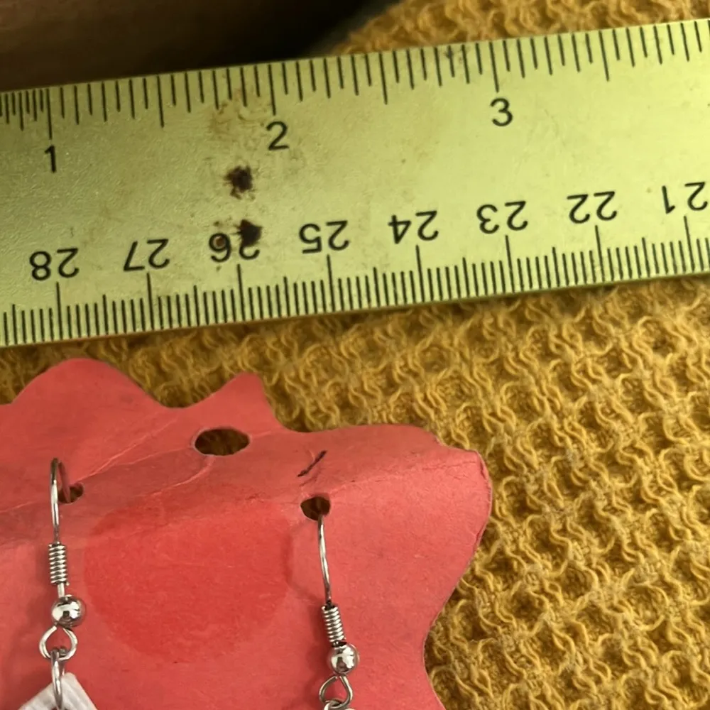 Colorful Polka Dot Leaf Earrings White - Image 3