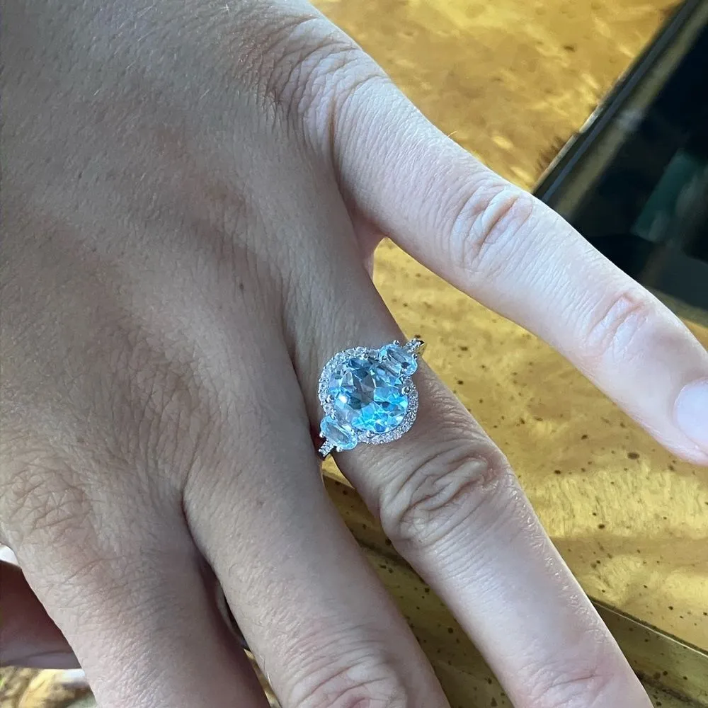 Sky Blue Topaz Sterling Silver Ring Size 7 - Image 4