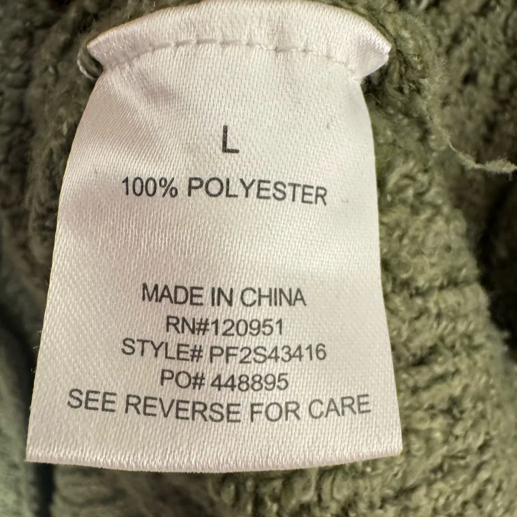 Pink Rose Olive Green Cropped Knit Cardigan Women’s Size Large Boho Cottagecore - Image 4