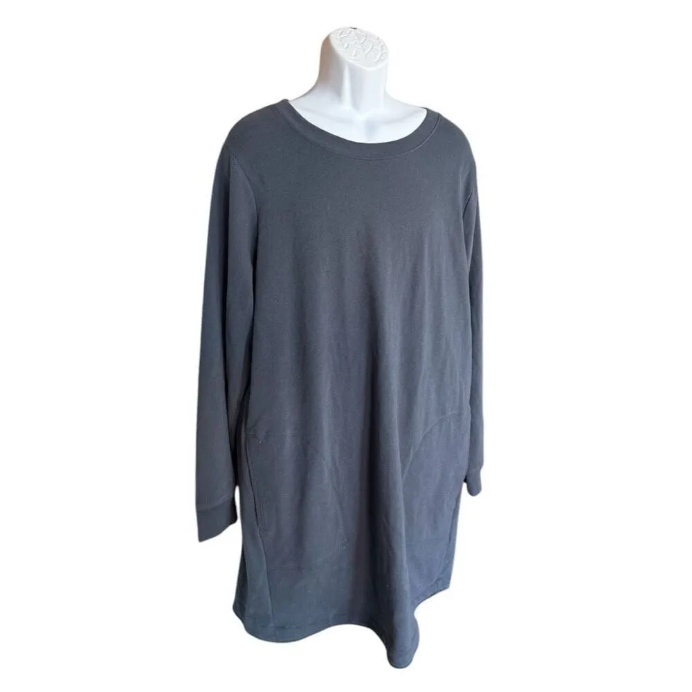 NWT Womens Gap French Terry Casual Lounge Dress in Lake Blue - Sz XL - Image 2