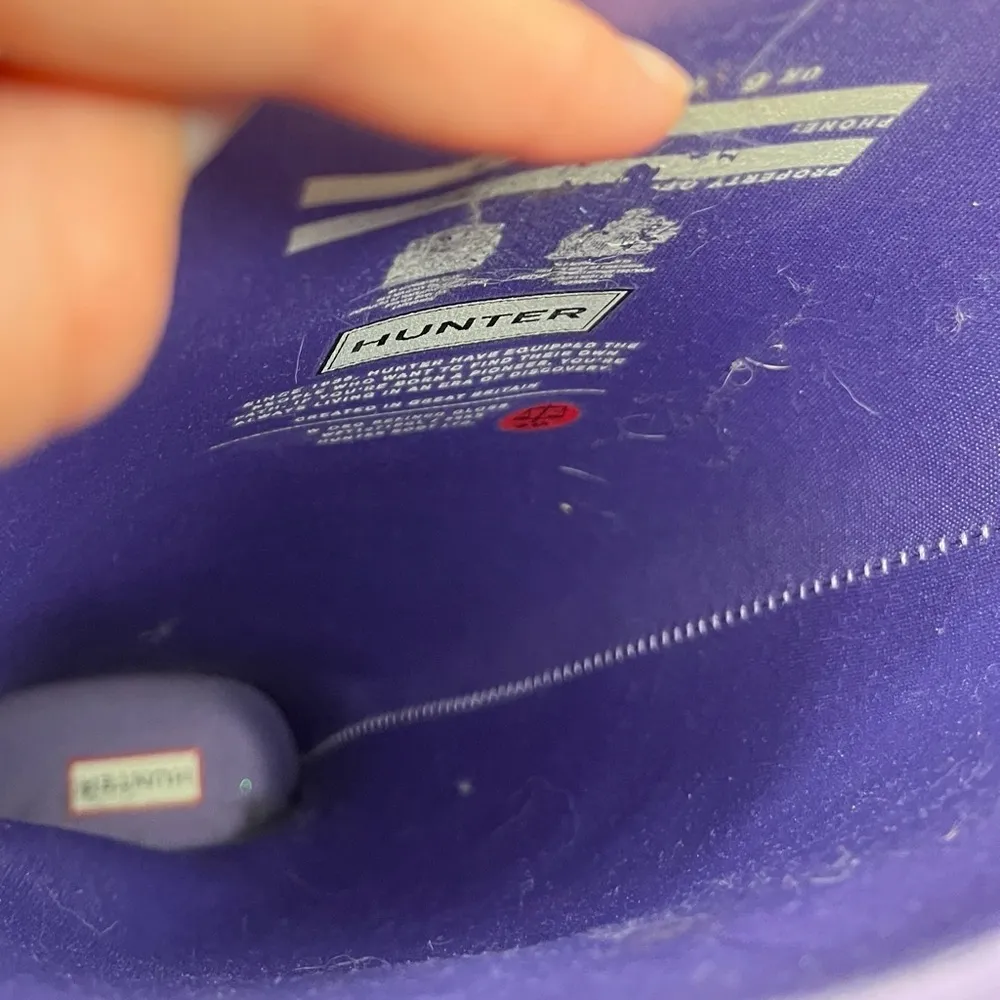 Hunter Refined Tall Gloss Lilac/ Lavender Boots US 8 - Image 6