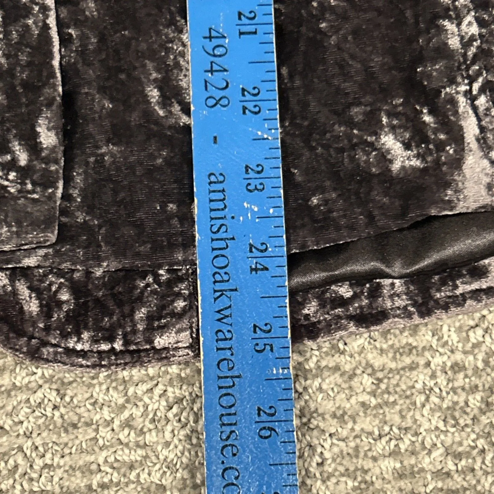 Lane Bryant Blazer Jacket Womens 16 Crushed Velvet Purple Gray Shoulder Pads - Image 6