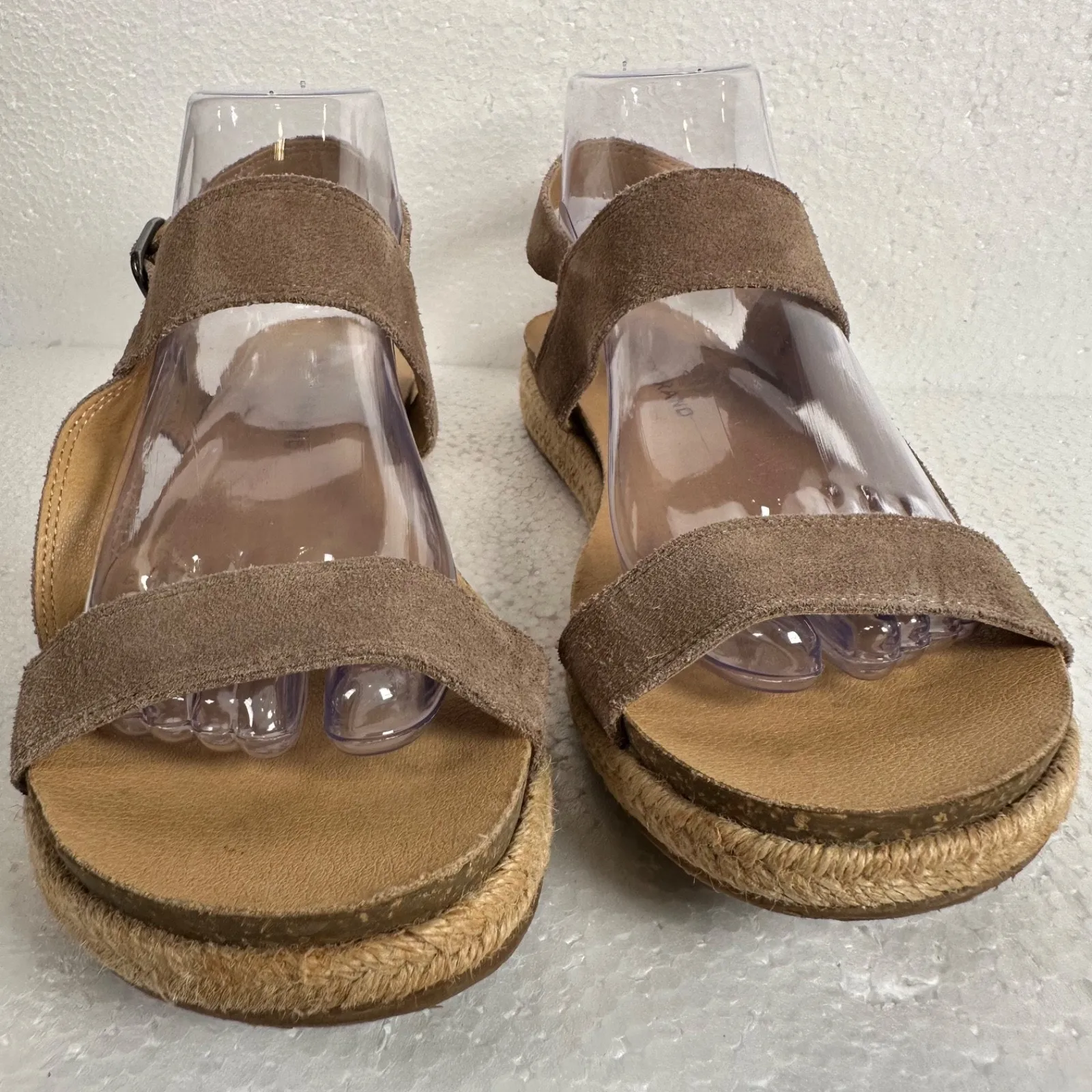 Lucky Brand Gadine Espadrille Sandal Women's 8.5M Tan Suede Ankle Strap Open Toe - Image 3