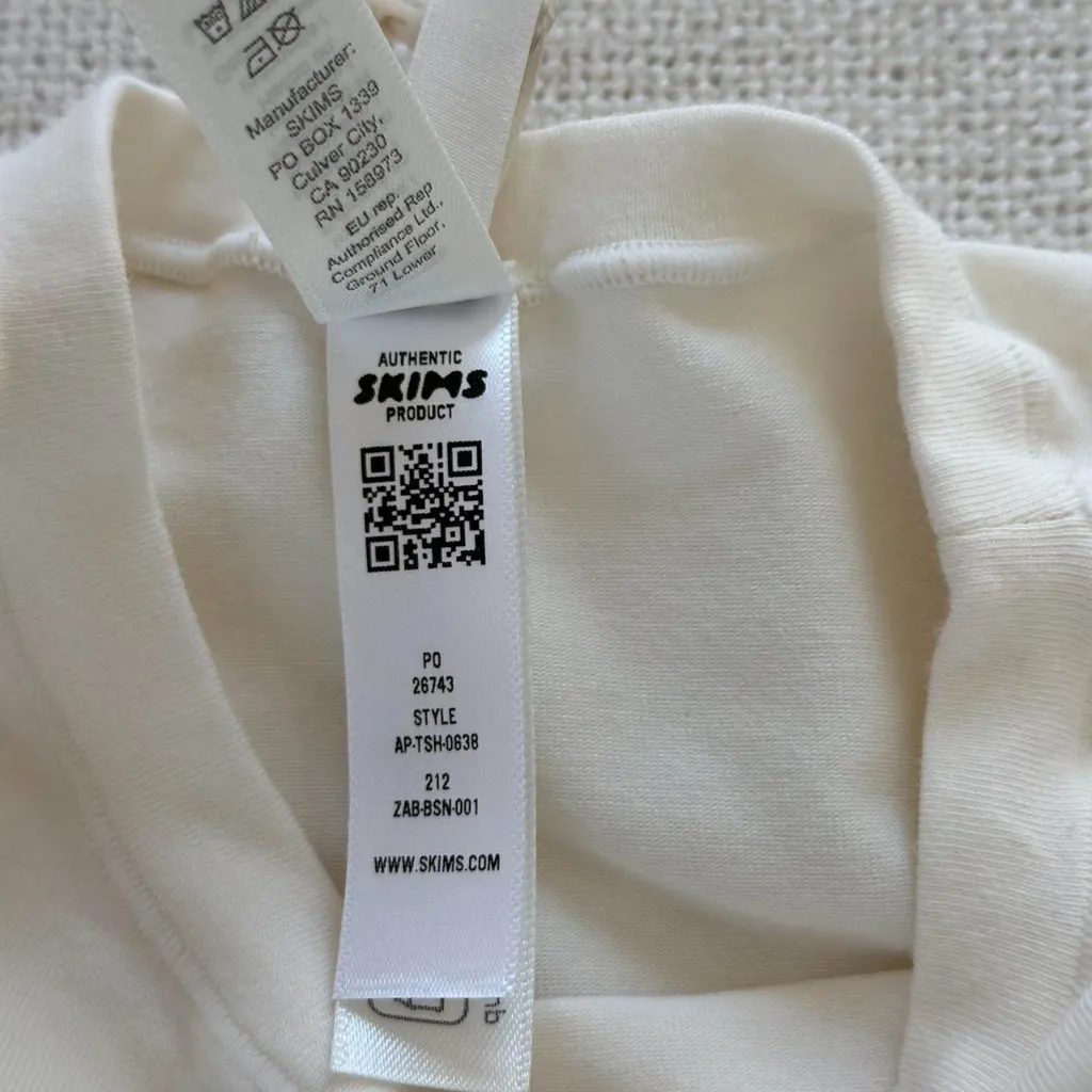 Skims Cotton Jersey T-Shirt in Marble, Size XXS - Image 7