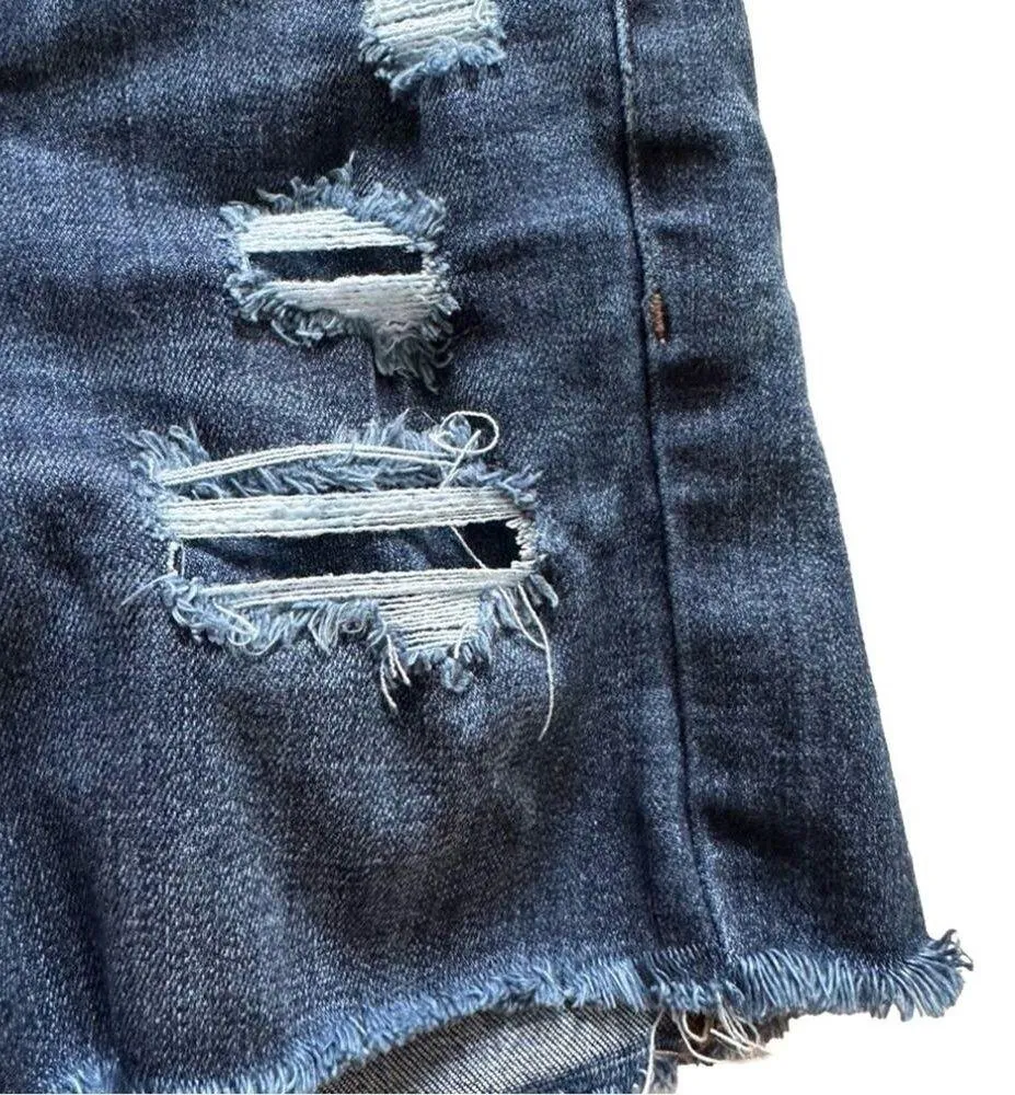 American Eagle Jean Shorts Next Level Stretch Hi Rise Shortie Distressed Size 0 - Image 10