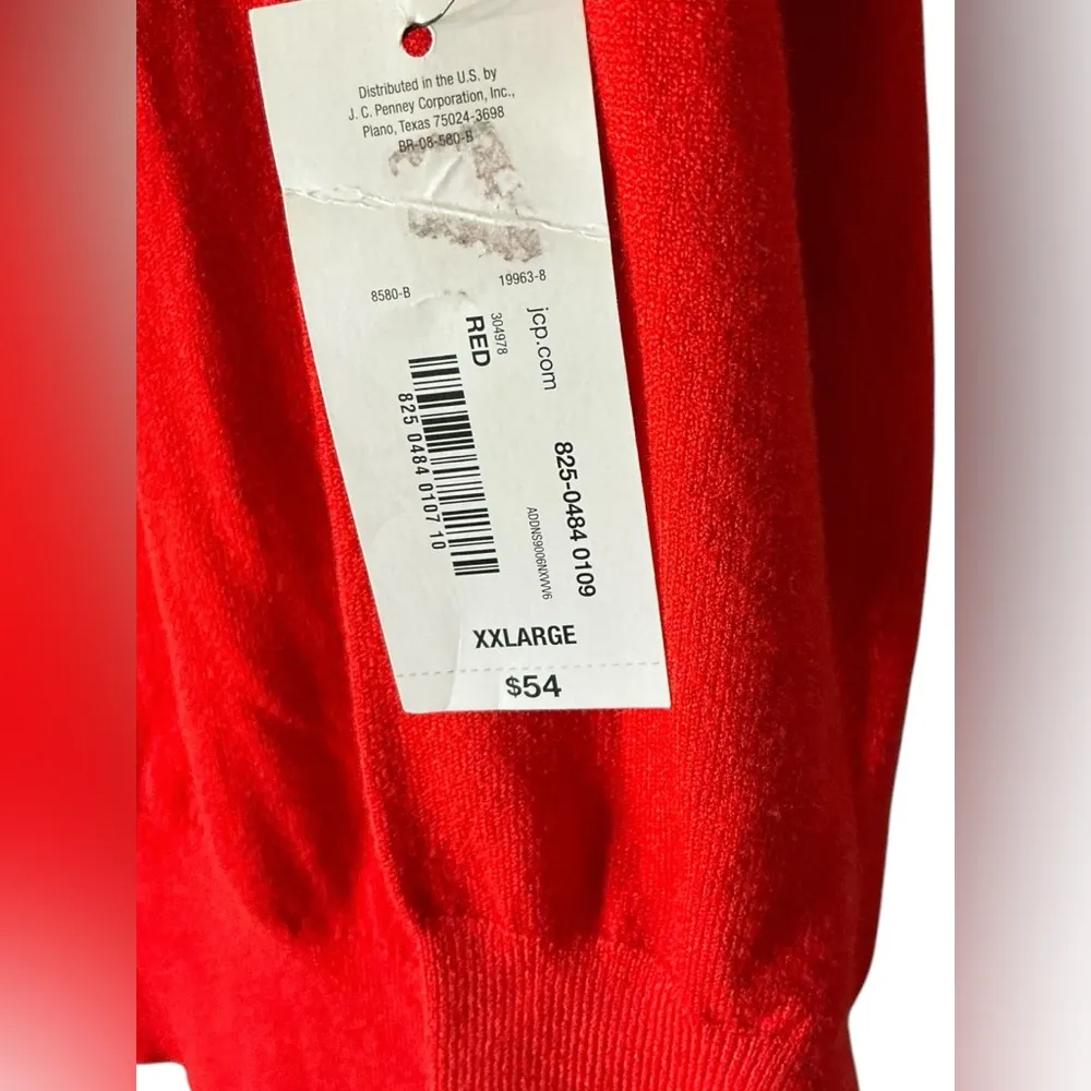 Red Off-the-Shoulder Sweater with Relaxed Fit - Image 3