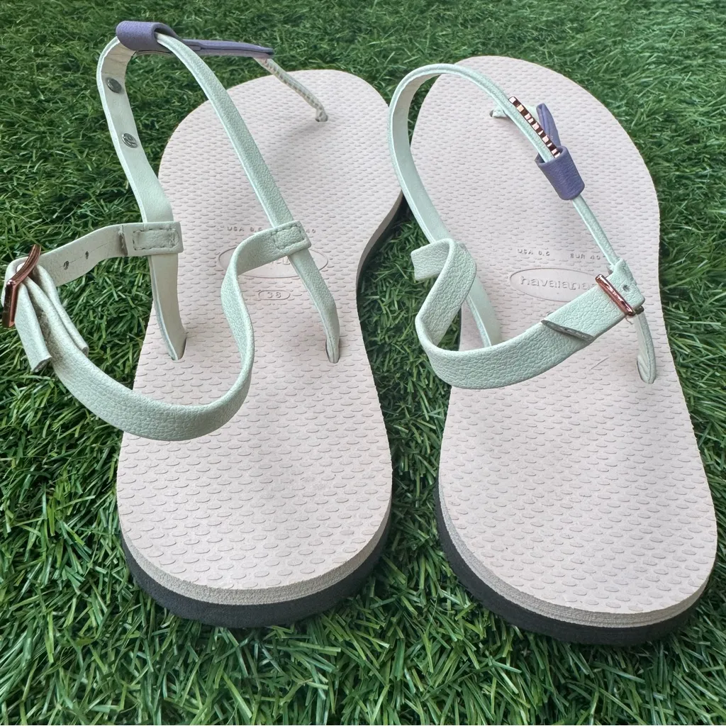 New Havaianas Women's You Rio Sandals Purple Ivory Size 8.5 - Image 6
