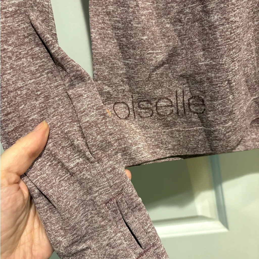 Oiselle Flyte birds  Long Sleeve Running Shirt  top burgundy sz S - Image 4