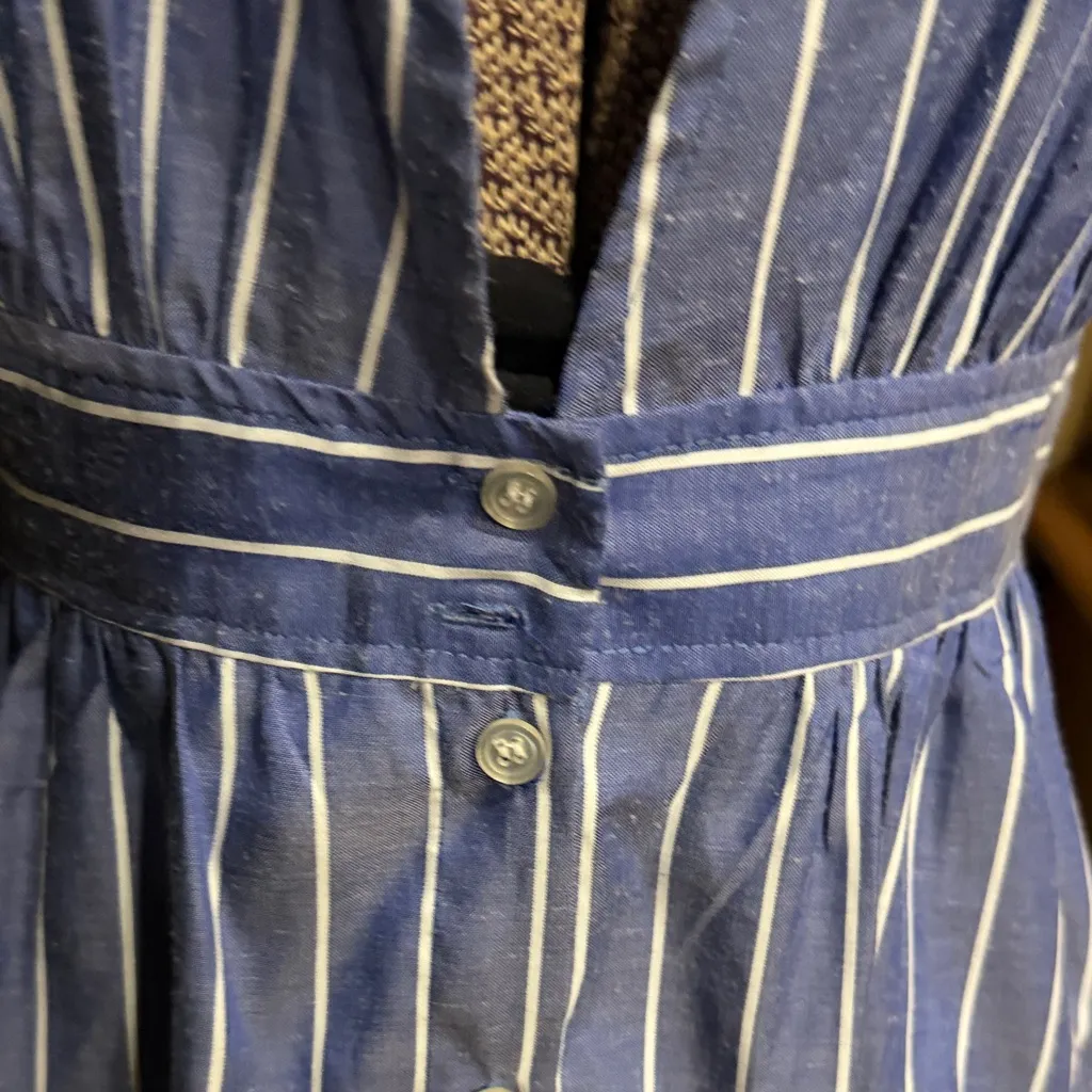 Urban Outfitters Blue and White Striped Maxi Dress - Image 4