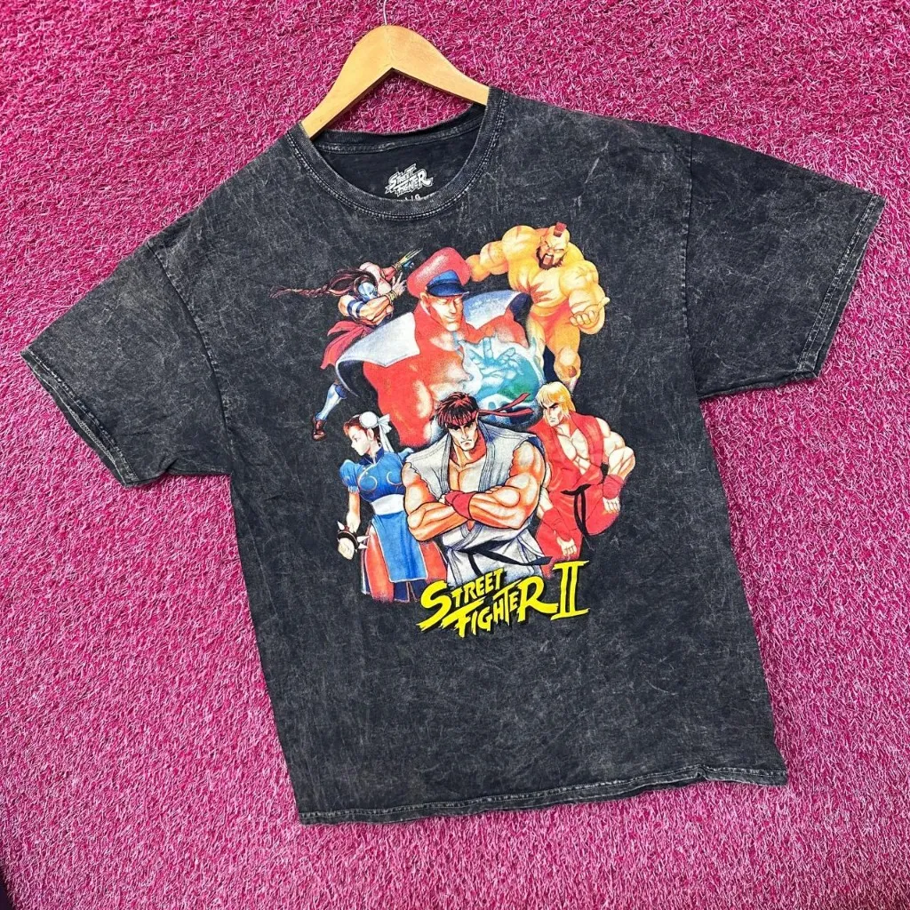 Street Fighter 2 Super Nintendo Character List Tee L - Image 3