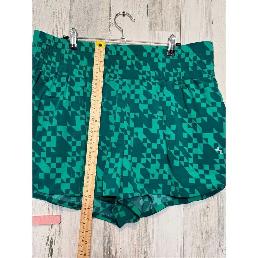 JoyLab Green Geometric Active Shorts Women’s XL High Waist Workout Running Short - Image 6