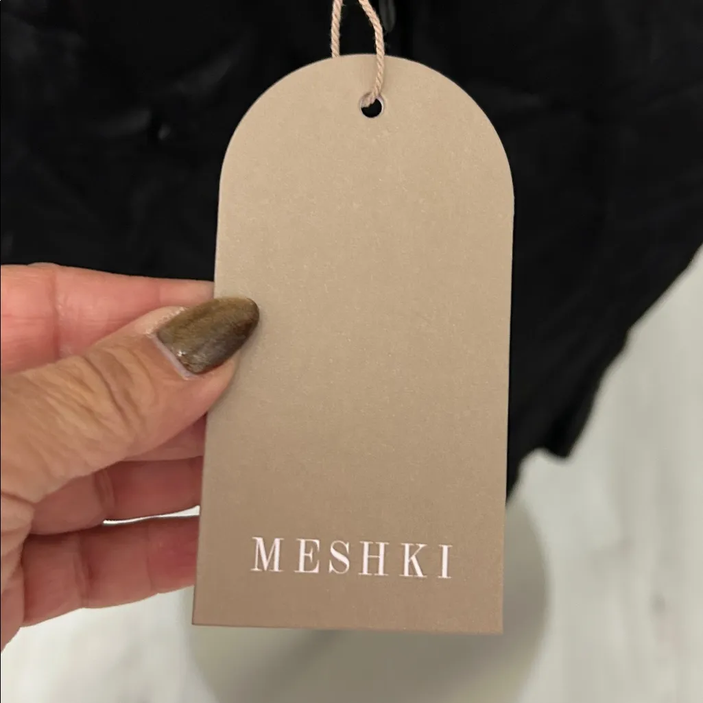 Meshki Sofie Mini Rhinestone Strap Dress Black - Image 8