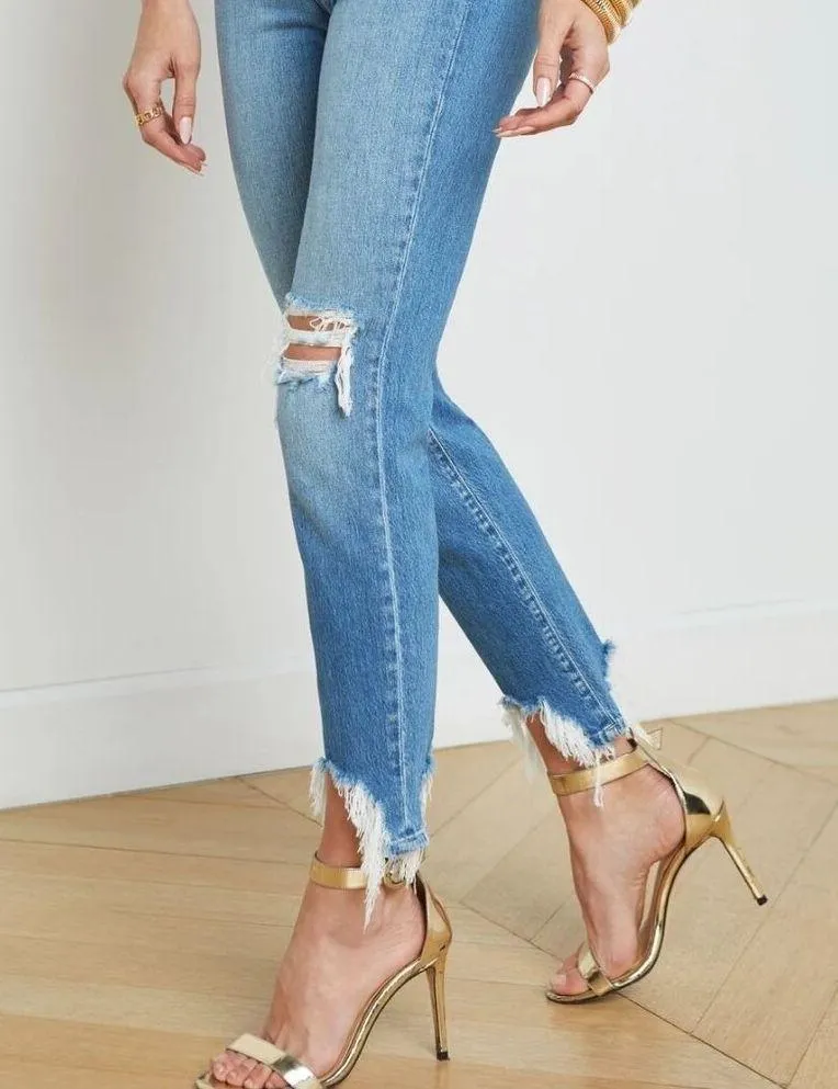 NWT L'AGENCE High Line Distressed Skinny High Rise Jean - Size 25 - Image 7