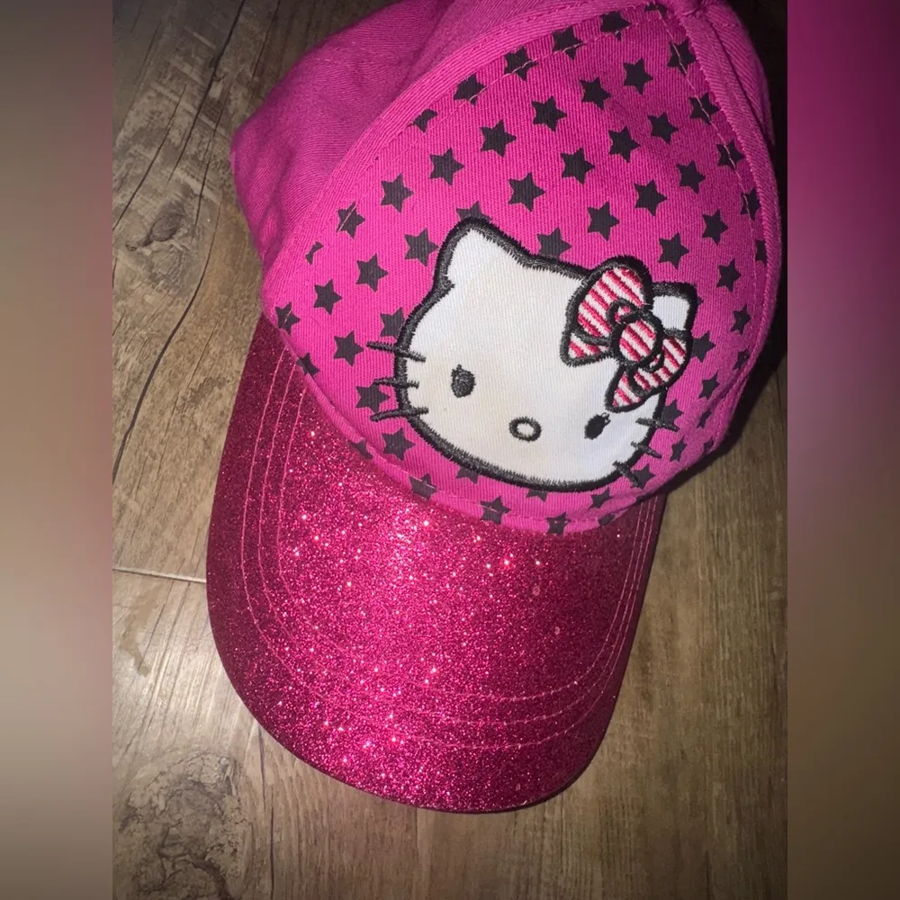 Hello Kitty Rare 2014 Sanrio  glitter Snap Back Baseball cap - Image 4