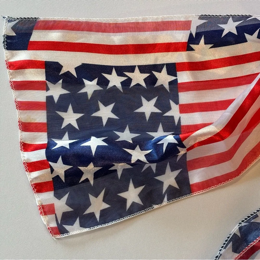 AMERICAN FLAG‎ 🇺🇸 Fourth of July Sheer Scarf 🧣 Red, White & Blue Scarf Red - Image 5