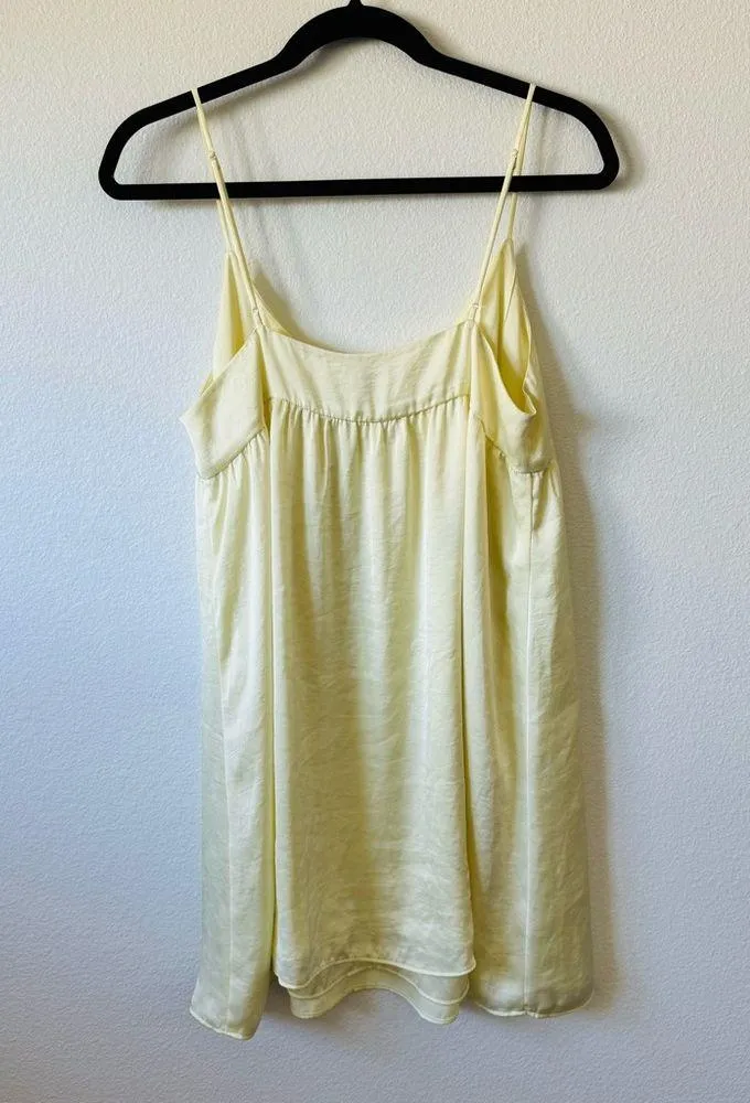 Aritzia  Wilfred Mini Lover Dress Satin Babydoll Palest Yellow - Image 6