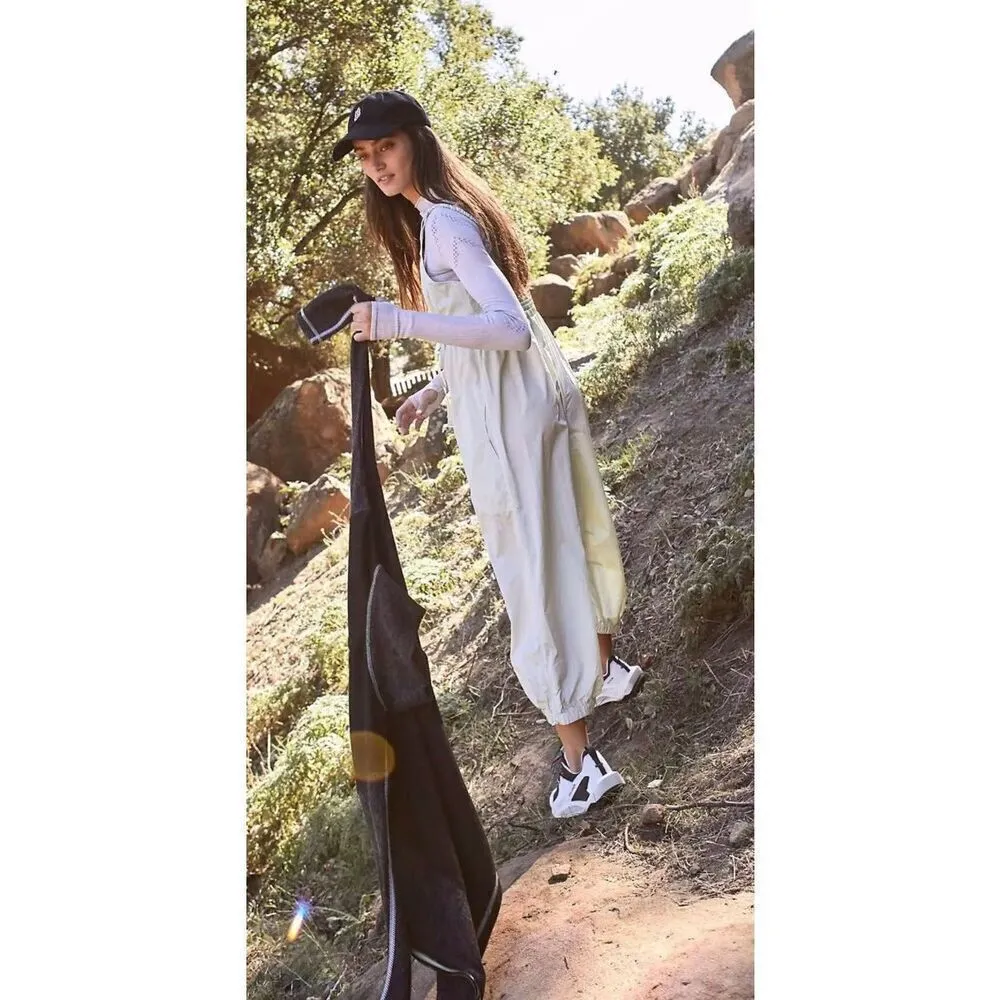 Free People NWT Down To Earth Nylon Romper Summer Mist Light Green Sz XS - Image 3