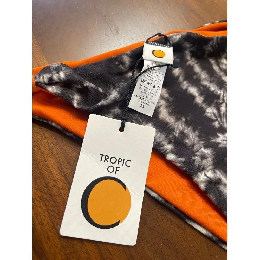 Tropic of C X REVOLVE Sana Reversible Bikini Bottom in Orange & Mystic Black New Size XS - Image 6