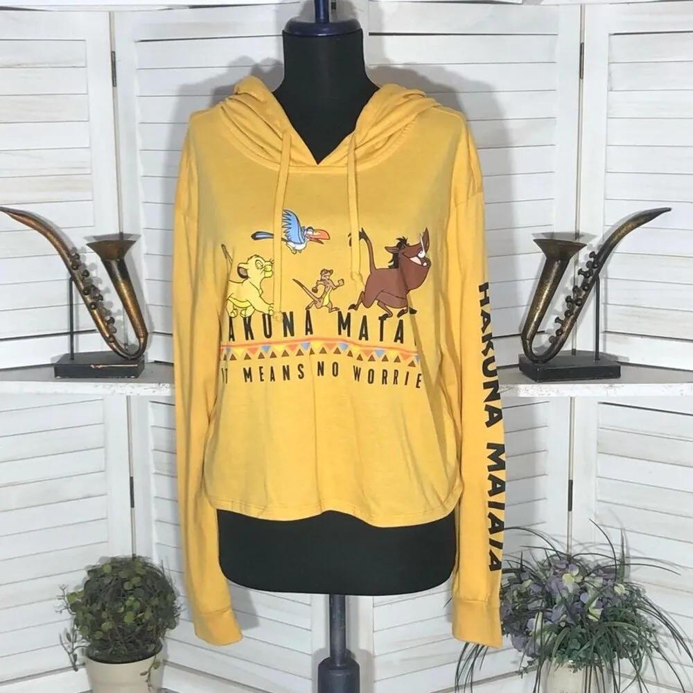 Disney The Lion King Hooded Sweatshirt Hakuna Matata Gold XS - Image 8
