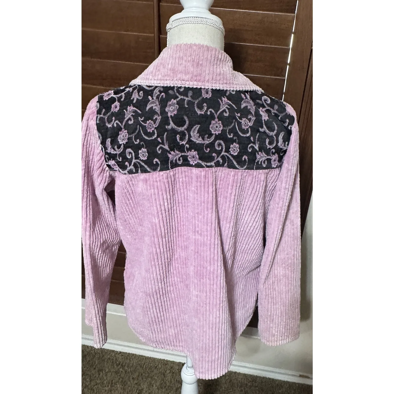 Vintage Womens Pink Corduroy Jacket Produce Company USA Size M 100% Cotton 90s Size M - Image 4