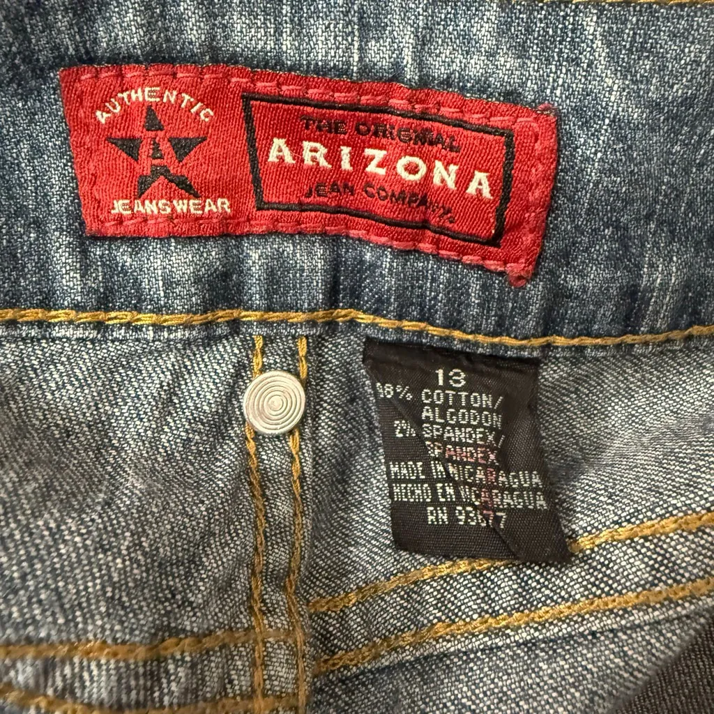 Vintage Y2K Arizona Jean Co Women’s Size 13 Carpenter Utility Jeans Zip Pocket D - Image 8