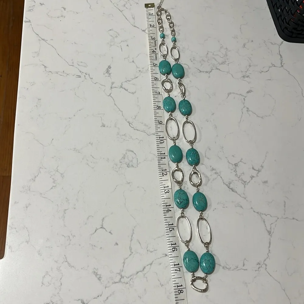 Stunning Turquoise and Silver Long Necklace - Image 7