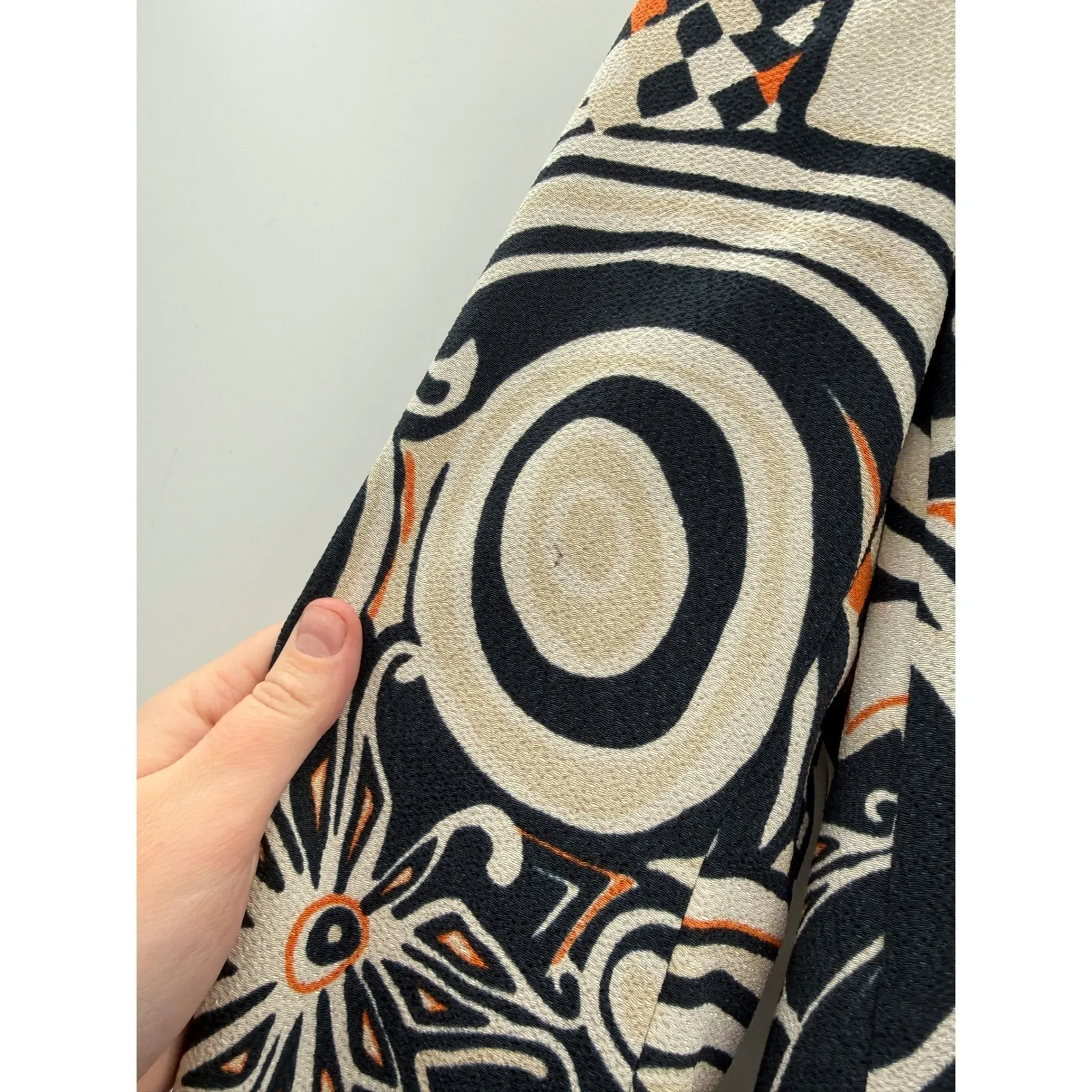 Etro Milano Abstract Blazer Women's Size 42 Bold Print Lined Button Front Black - Image 7